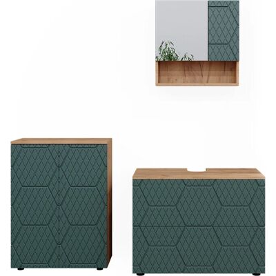 Conjunto de Muebles de Baño Vicco Irma - Verde - 3 Piezas Conjunto de Muebles de Baño Vicco Irma - Verde - 3 Piezas