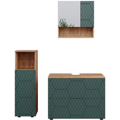 Ensemble de Meubles de Salle de Bain Vicco Irma - Vert, 3 Pièces - Publicité Ensemble de Meubles de Salle de Bain Vicco Irma - Vert, 3 Pièces - Publicité