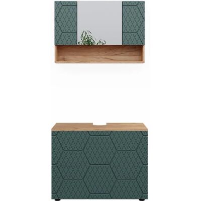 Ensemble de Meubles de Salle de Bain Vicco Irma - Vert, 2 pièces, 80cm - Publicité Ensemble de Meubles de Salle de Bain Vicco Irma - Vert, 2 pièces, 80cm - Publicité