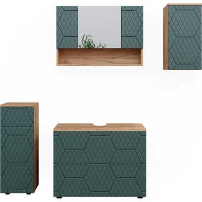 Conjunto de muebles de baño Vicco Irma - Verde, Dorado, 4 piezas Conjunto de muebles de baño Vicco Irma - Verde, Dorado, 4 piezas