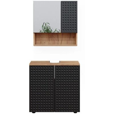 Conjunto de muebles de baño Vicco Irma - Roble dorado - 2 piezas - 60cm Conjunto de muebles de baño Vicco Irma - Roble dorado - 2 piezas - 60cm