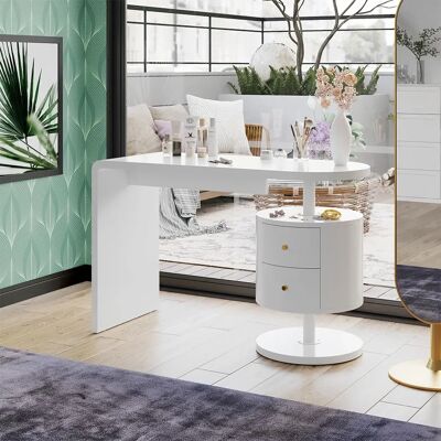 Table de maquillage Vicco Lara - Design futuriste, 2 tiroirs, tournante Table de maquillage Vicco Lara - Design futuriste, 2 tiroirs, tournante