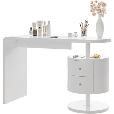 Vicco - Coiffeuse Blanche Élégante 120cm avec Tabouret - Publicité Vicco - Coiffeuse Blanche Élégante 120cm avec Tabouret - Publicité