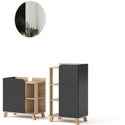 Vicco Marca, Karen, Antracita, Conjunto de Muebles de Baño de 3 Piezas - Muebles de Baño Vicco Marca, Karen, Antracita, Conjunto de Muebles de Baño de 3 Piezas - Muebles de Baño