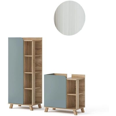 Conjunto de muebles de baño Vicco Karen Sonoma/Gris azulado - Muebles de baño Conjunto de muebles de baño Vicco Karen Sonoma/Gris azulado - Muebles de baño