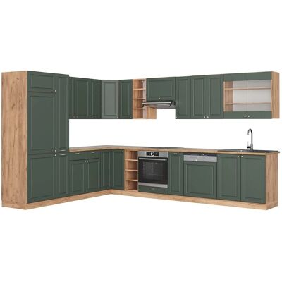 Cocina esquina Fame-Line Vicco - Modelo Verde-Dorado Cocina esquina Fame-Line Vicco - Modelo Verde-Dorado