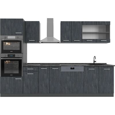 Gabinete de cocina Vicco R-Line - 300cm, Modular, Negro/Antracita Gabinete de cocina Vicco R-Line - 300cm, Modular, Negro/Antracita