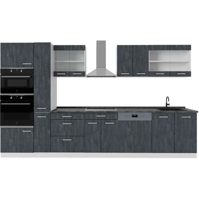 Gabinete de cocina modular Vicco R-Line - Negro/Blanco - 350cm Gabinete de cocina modular Vicco R-Line - Negro/Blanco - 350cm