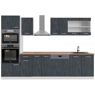 Unidad de Cocina Modular Vicco - Negro/Blanco, Roble - Mueble de Cocina Unidad de Cocina Modular Vicco - Negro/Blanco, Roble - Mueble de Cocina
