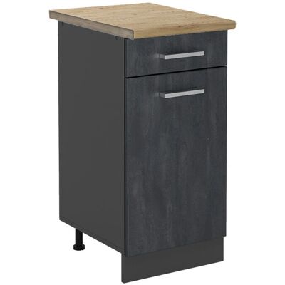 Mueble bajo de cocina Vicco R-Line, Hormigón negro / Roble - Mueble de cocina Mueble bajo de cocina Vicco R-Line, Hormigón negro / Roble - Mueble de cocina