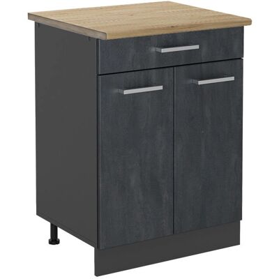 Vicco Mueble bajo de cocina R-Line - Hormigón negro/Roble Vicco Mueble bajo de cocina R-Line - Hormigón negro/Roble