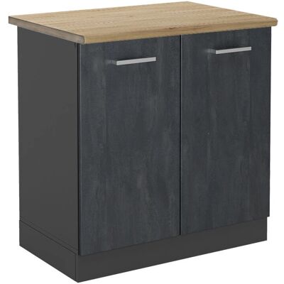 Gabinete bajo de fregadero Vicco - Modular, Hormigón negro, 80cm Gabinete bajo de fregadero Vicco - Modular, Hormigón negro, 80cm
