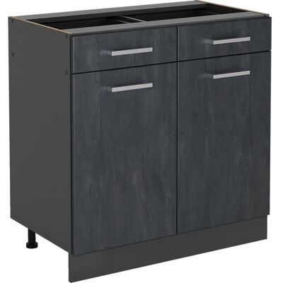 Meuble bas de cuisine Vicco R-Line - Béton noir - 80cm - Publicité Meuble bas de cuisine Vicco R-Line - Béton noir - 80cm - Publicité