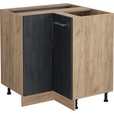 Armario de esquina Vicco R-Line - Hormigón negro / Roble dorado - 75,6 cm Armario de esquina Vicco R-Line - Hormigón negro / Roble dorado - 75,6 cm