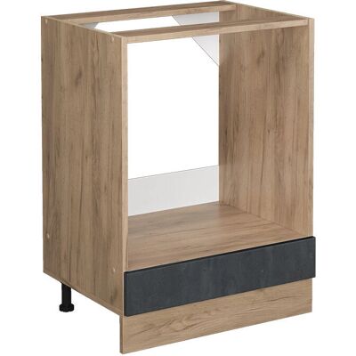 Armario de horno Vicco - 60cm, Hormigón negro / Roble dorado - Almacenamiento modular de cocina Armario de horno Vicco - 60cm, Hormigón negro / Roble dorado - Almacenamiento modular de cocina