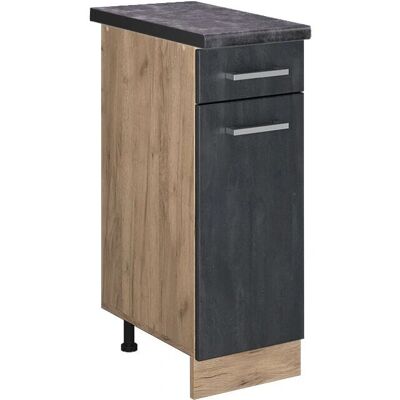 Vicco Armario Bajo de Cocina R-Line - Hormigón negro/Oak dorado - 30cm Vicco Armario Bajo de Cocina R-Line - Hormigón negro/Oak dorado - 30cm