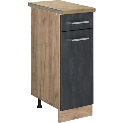 Gabinete de cocina universal Vicco - Hormigón negro / Roble dorado - 30cm Gabinete de cocina universal Vicco - Hormigón negro / Roble dorado - 30cm