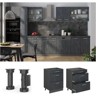 Vicco Modelo ET Roble Gabinete Bajo de Cocina - Mueble de Cocina Vicco Modelo ET Roble Gabinete Bajo de Cocina - Mueble de Cocina