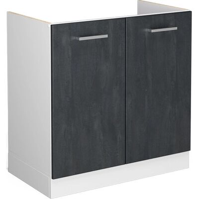 Vicco R-Line Mueble Bajo Cocina en Negro/Blanco - 80cm Vicco R-Line Mueble Bajo Cocina en Negro/Blanco - 80cm