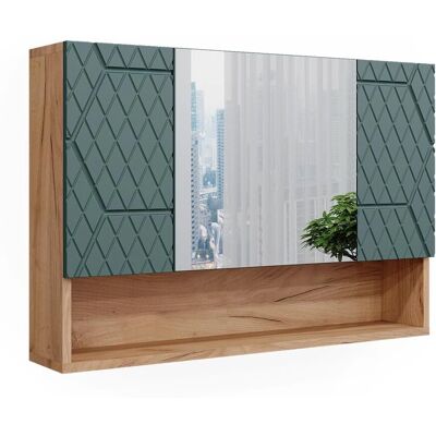 Armoire avec miroir de salle de bain Vicco Irma - Vert/Or - 80.1 x 55 cm - Publicité Armoire avec miroir de salle de bain Vicco Irma - Vert/Or - 80.1 x 55 cm - Publicité