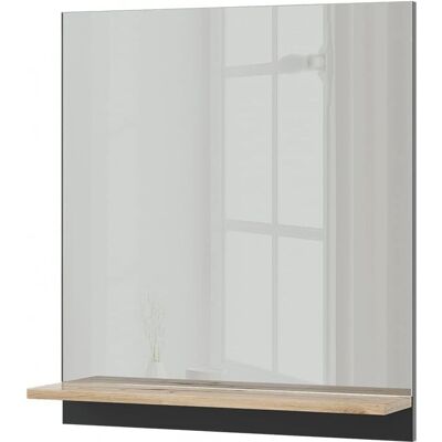 Armario de baño Marelle Vicco - Antracita, 60x67 cm, Espejo y Estante Armario de baño Marelle Vicco - Antracita, 60x67 cm, Espejo y Estante
