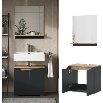 Conjunto de muebles de baño Marelle Vicco - Antracita - Diseño Moderno Conjunto de muebles de baño Marelle Vicco - Antracita - Diseño Moderno
