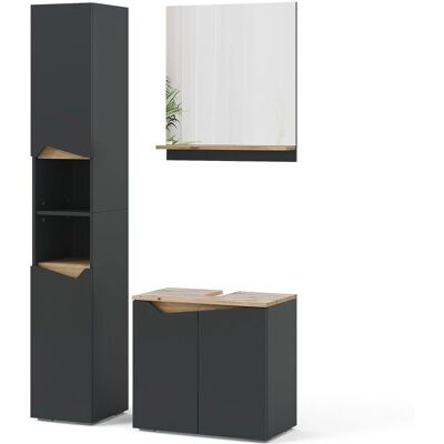 Vicco - Conjunto de muebles de baño - Antracita - 3 piezas Vicco - Conjunto de muebles de baño - Antracita - 3 piezas