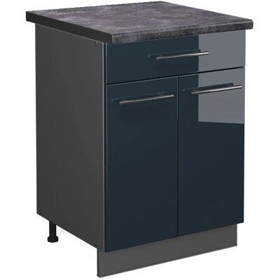 Vicco - Modelo Fame-Line - Azul oscuro alto brillo - Armario de cocina 80cm Vicco - Modelo Fame-Line - Azul oscuro alto brillo - Armario de cocina 80cm