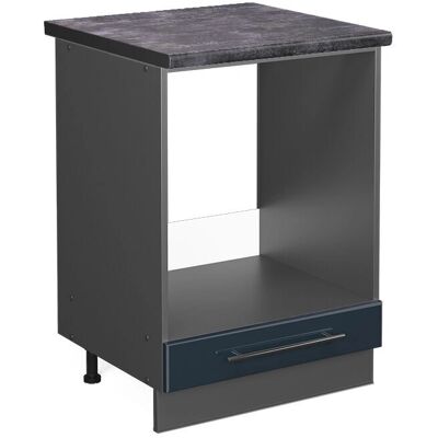 Vicco Armario empotrado para horno - 60cm, Azul oscuro brillante, Serie Fame-Line - Mueble de cocina Vicco Armario empotrado para horno - 60cm, Azul oscuro brillante, Serie Fame-Line - Mueble de cocina
