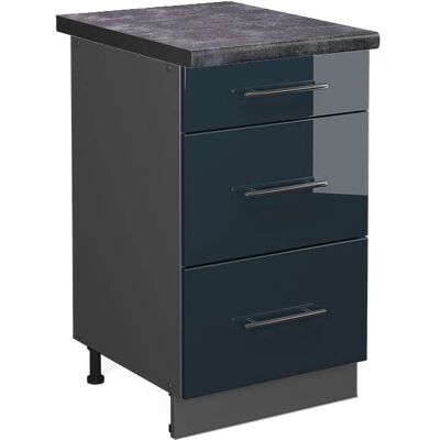 Vicco - Mueble bajo de cocina Fame-Line - Azul oscuro - 50cm - Armario de cocina Vicco - Mueble bajo de cocina Fame-Line - Azul oscuro - 50cm - Armario de cocina