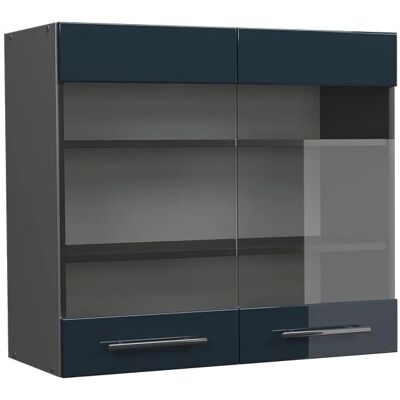 VICCO - Armoire de cuisine avec porte en verre, 80cm, bleu foncé - Kitchen Cabinet - Publicité VICCO - Armoire de cuisine avec porte en verre, 80cm, bleu foncé - Kitchen Cabinet - Publicité