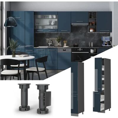 Vicco Fame-Line Gabinete Bajo de Cocina Azul Oscuro Brillante - Muebles de Cocina Vicco Fame-Line Gabinete Bajo de Cocina Azul Oscuro Brillante - Muebles de Cocina