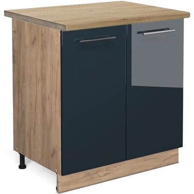 Vicco - Armario bajo para fregadero Fame-Line - 80 cm, Azul oscuro alto brillo - Armario de cocina Vicco - Armario bajo para fregadero Fame-Line - 80 cm, Azul oscuro alto brillo - Armario de cocina