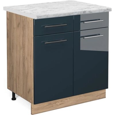 Vicco Fame-Line Mueble Bajo de Cocina Azul Oscuro Brillante - Cocina Vicco Fame-Line Mueble Bajo de Cocina Azul Oscuro Brillante - Cocina