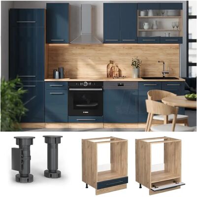 Armario de Cocina Fame-Line VICCO - 60cm, Mármol, Azul oscuro, Carvalho dorado Armario de Cocina Fame-Line VICCO - 60cm, Mármol, Azul oscuro, Carvalho dorado