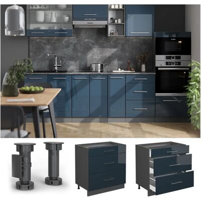 Vicco Azul Oscuro Alto Brillo 80cm Mueble de Cocina Vicco Azul Oscuro Alto Brillo 80cm Mueble de Cocina