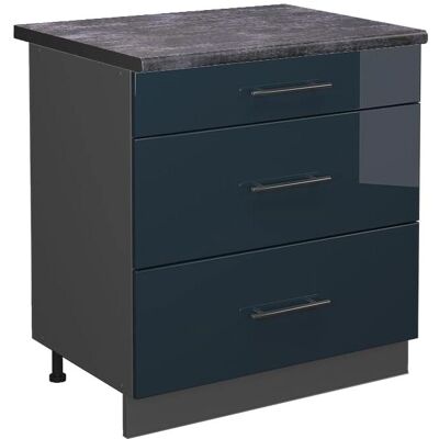 Vicco Modelo - Gabinete Bajo de Cocina Azul Oscuro Brillante - Mueble de Cocina Vicco Modelo - Gabinete Bajo de Cocina Azul Oscuro Brillante - Mueble de Cocina