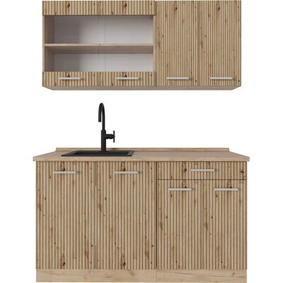 Gabinete de Cocina Vicco R-Line - Roble/Dorado - Compacto Gabinete de Cocina Vicco R-Line - Roble/Dorado - Compacto