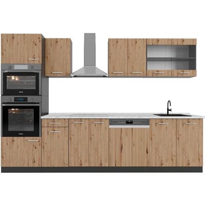 Gabinete de cocina R-Line Vicco - Roble artesanal/antracita - 300cm Gabinete de cocina R-Line Vicco - Roble artesanal/antracita - 300cm