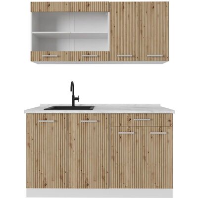 Cocina Vicco R-Line - 140cm, Modular, Blanco/Madera Cocina Vicco R-Line - 140cm, Modular, Blanco/Madera