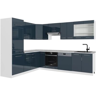 Vicco - Cocina Esquinera Fame-Line - Azul Oscuro Brillo - 287x227cm Vicco - Cocina Esquinera Fame-Line - Azul Oscuro Brillo - 287x227cm
