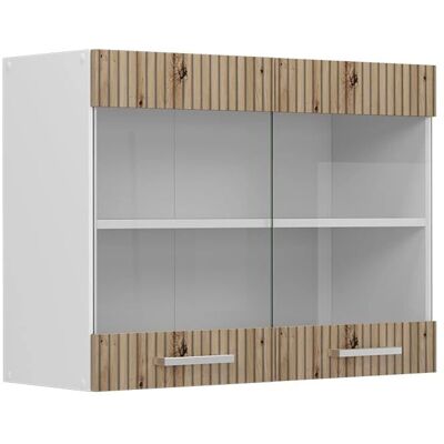 Armario de cocina con vidrio R-Line, Roble artesanal - Vicco Armario de cocina con vidrio R-Line, Roble artesanal - Vicco