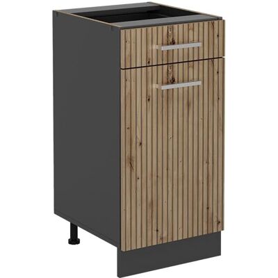 Gabinete base de cocina R-Line Vicco - Roble artesanal / Antracita - 40cm Gabinete base de cocina R-Line Vicco - Roble artesanal / Antracita - 40cm