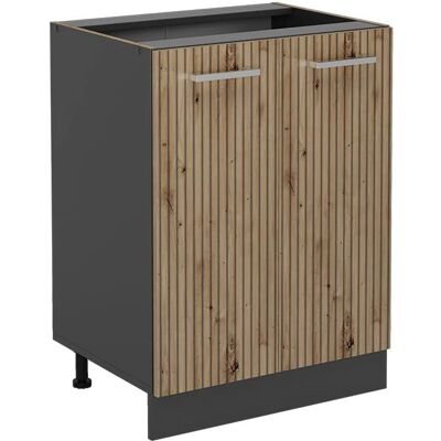 Vicco R-Line Meuble de cuisine bas - Chêne artisanal / Anthracite - 60cm - Publicité Vicco R-Line Meuble de cuisine bas - Chêne artisanal / Anthracite - 60cm - Publicité