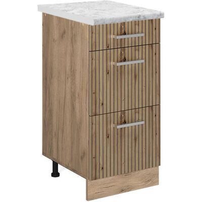 Mueble bajo de cocina Vicco R-Line - Roble artesanal - 40cm - Mármol Mueble bajo de cocina Vicco R-Line - Roble artesanal - 40cm - Mármol