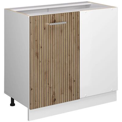 Vicco Eckschrank R-Line - Rustikaler Eiche / Weiß - 86cm - Eckschrank Vicco Eckschrank R-Line - Rustikaler Eiche / Weiß - 86cm - Eckschrank