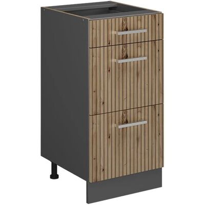Meuble bas de cuisine Vicco R-Line - Chêne artisanal / Anthracite - 40cm - Publicité Meuble bas de cuisine Vicco R-Line - Chêne artisanal / Anthracite - 40cm - Publicité