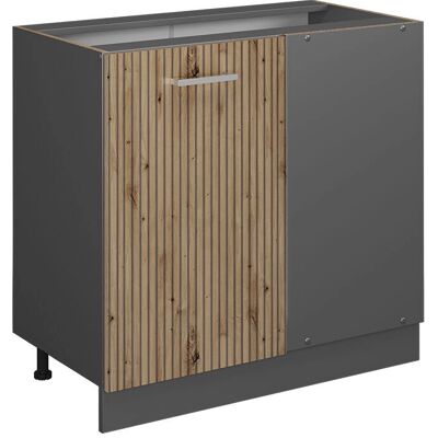 Vicco Eckschrank R-Line - Natur Eiche / Anthrazit - Küchenschrank Vicco Eckschrank R-Line - Natur Eiche / Anthrazit - Küchenschrank