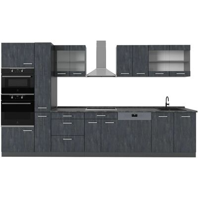 Vicco Mueble de Cocina Modular - 350cm, Negro/Antracita, Sin Encimera Vicco Mueble de Cocina Modular - 350cm, Negro/Antracita, Sin Encimera