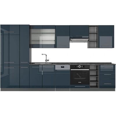 Vicco - Gabinete de Cocina Fame-Line - Azul oscuro / Antracita - 355cm Vicco - Gabinete de Cocina Fame-Line - Azul oscuro / Antracita - 355cm